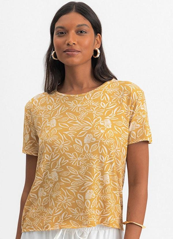 Imagem principal Blusa Feminina Floral em Viscolycra Amarelo Essendi Essendi