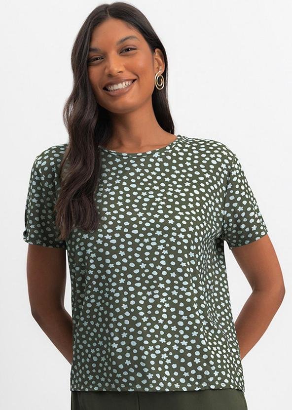 Imagem principal Blusa Feminina Geométrica em Viscolycra Verde Essendi Essendi