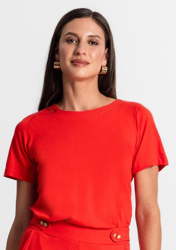 Imagem principal Blusa Feminina Manfa Curta Laranja Rovitex Rovitex
