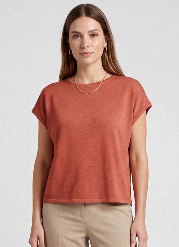 Blusa Feminina Manga Cavada Laranja