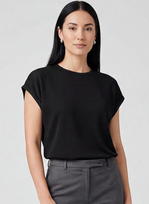 Blusa Feminina Manga Cavada Preto