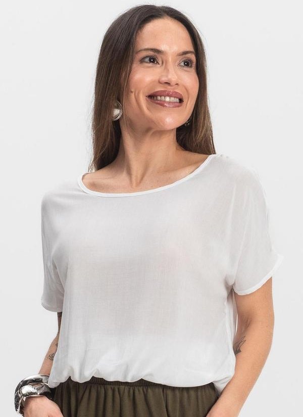 Imagem principal Blusa Feminina Manga Curta Branco INFINITA COR INFINITA COR