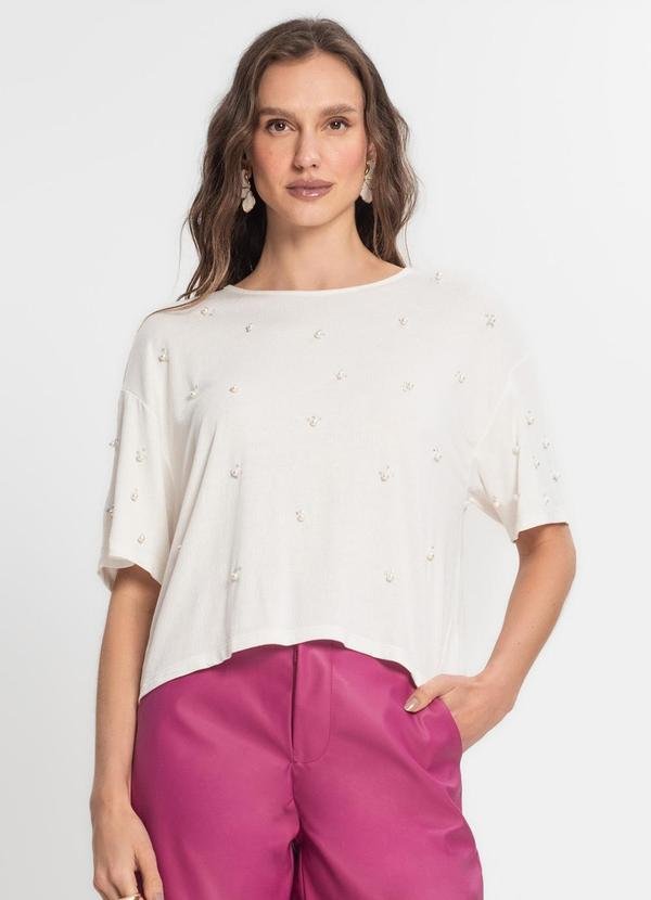 Imagem principal Blusa Feminina Manga Curta com Strass Bege Endless Endless