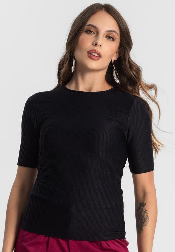 Imagem principal Blusa Feminina Manga Curta em Poly Preto Endless Endless