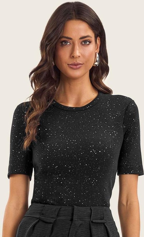 Imagem principal Blusa Feminina Manga Curta em Ribana Preto Endless Endless