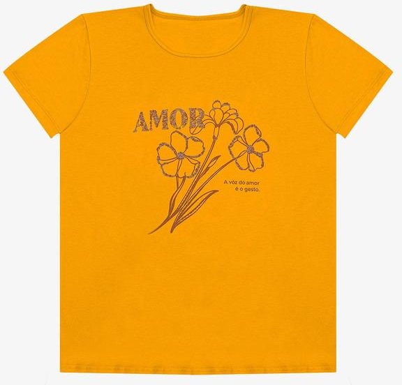 Imagem principal Blusa Feminina Manga Curta Estampada Laranja Select Select