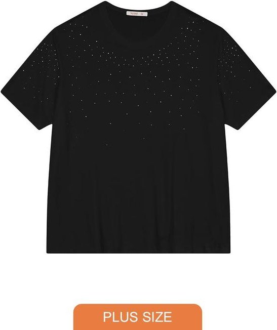 Imagem principal Blusa Feminina Manga Curta Plus Size Preto Secret Glam Secret Glam