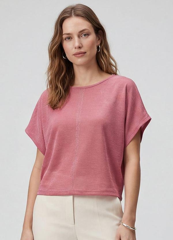 Blusa Feminina Manga Curta Rosa