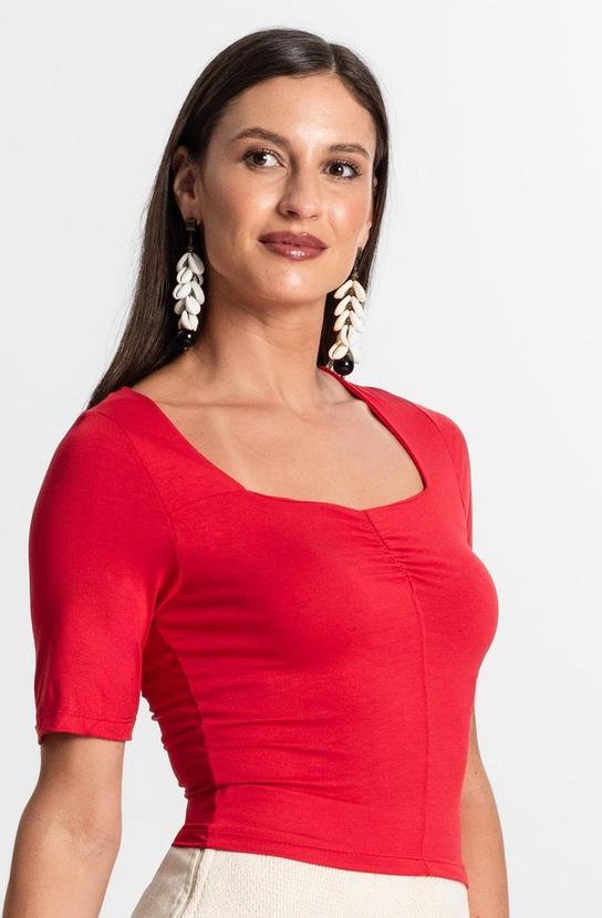 Imagem principal Blusa Feminina Manga Curta Vermelho Rovitex Rovitex