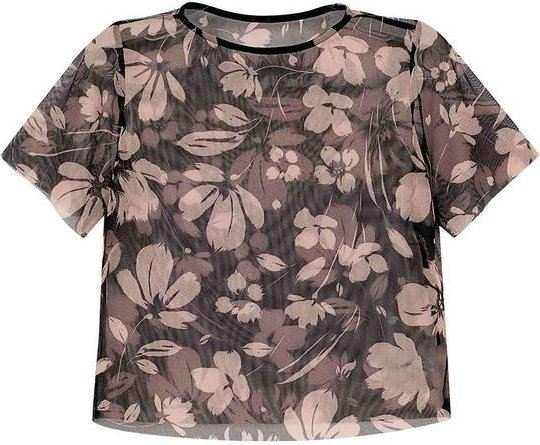 Imagem principal Blusa Feminina Tule Floral Preto Marialícia Marialícia