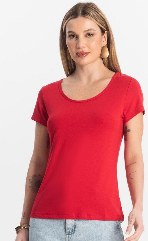 Imagem principal Blusa Feminina Viscotorcion Básica Vermelho Rovitex Rovitex