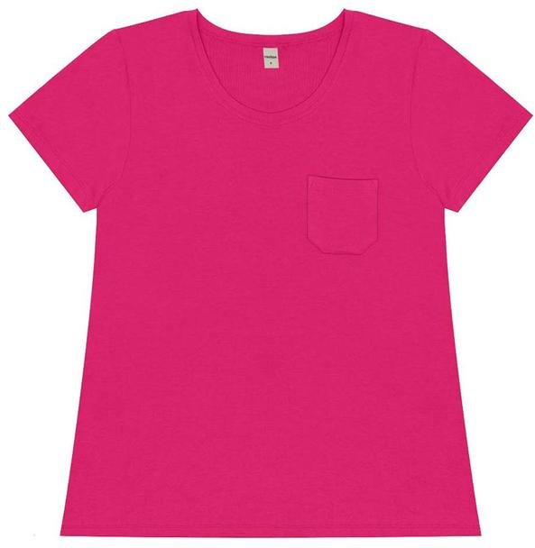 Blusa Feminina Viscotorcion com Bolso Rosa