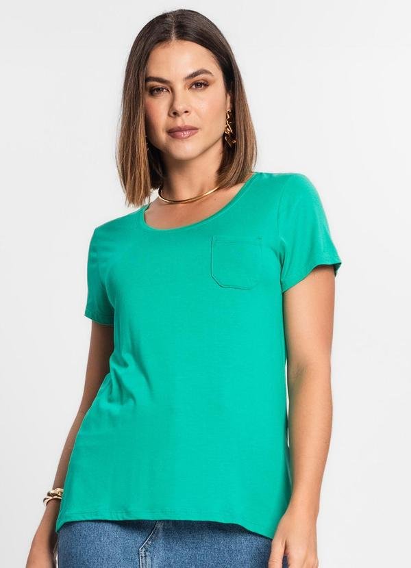 Blusa Feminina Viscotorcion com Bolso Verde
