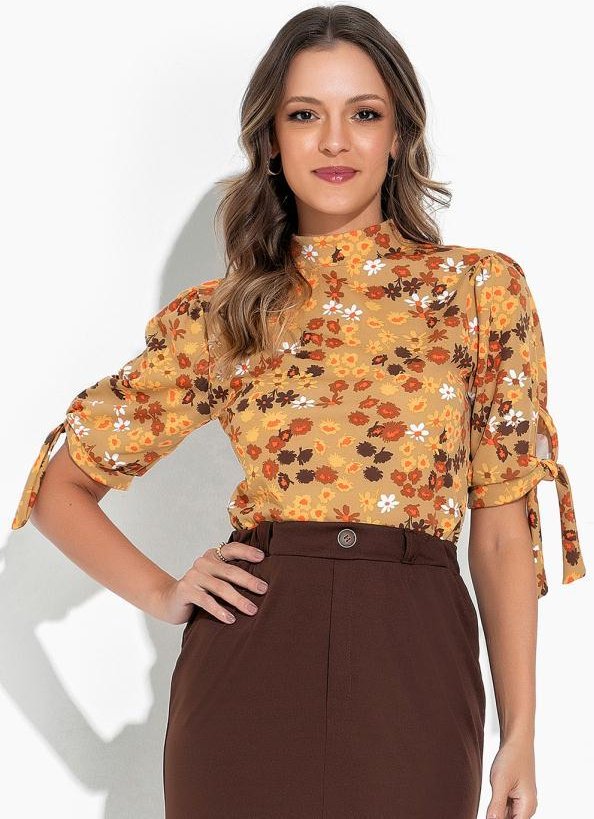 Imagem principal Blusa Floral Amarelo com Gola Rosalie Rosalie