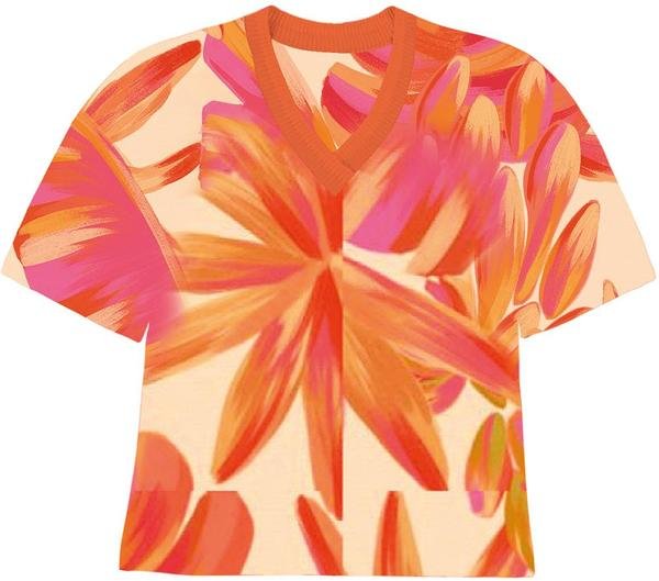 Imagem principal Blusa Floral Ampla em Viscolinho Laranja Malwee Malwee