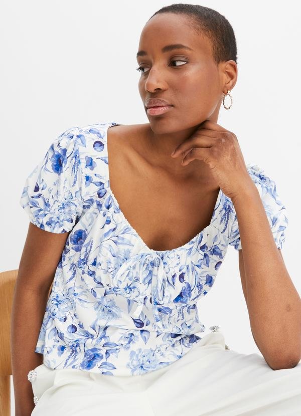 Imagem principal Blusa Floral Azul em Malha Fria bonprix bonprix