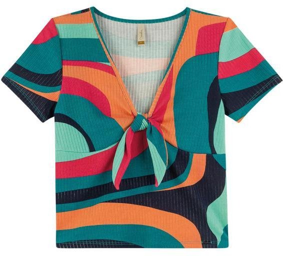 Imagem principal Blusa Geométrica com Amarração Marialícia Verde Marialícia