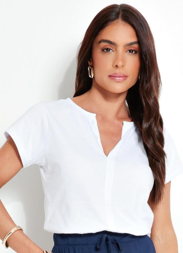 Imagem principal Blusa Manga Curta Branca Quintess Quintess