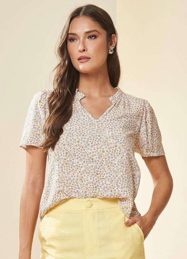 Blusa Manga Curta Solar Estampada Estampado