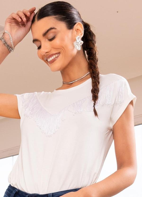 Imagem principal Blusa Off White com Franjas Quintess Quintess