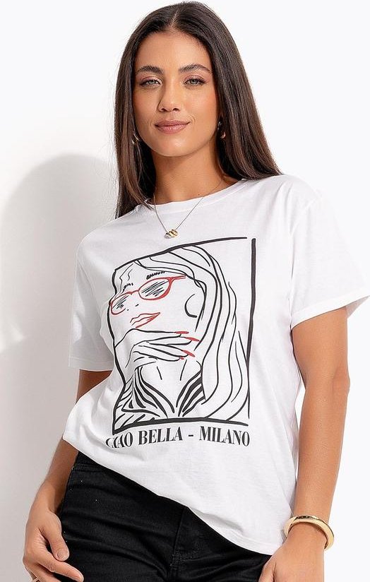 Imagem principal Blusa Off White em Malha de Algodão Penteado Quintess Quintess