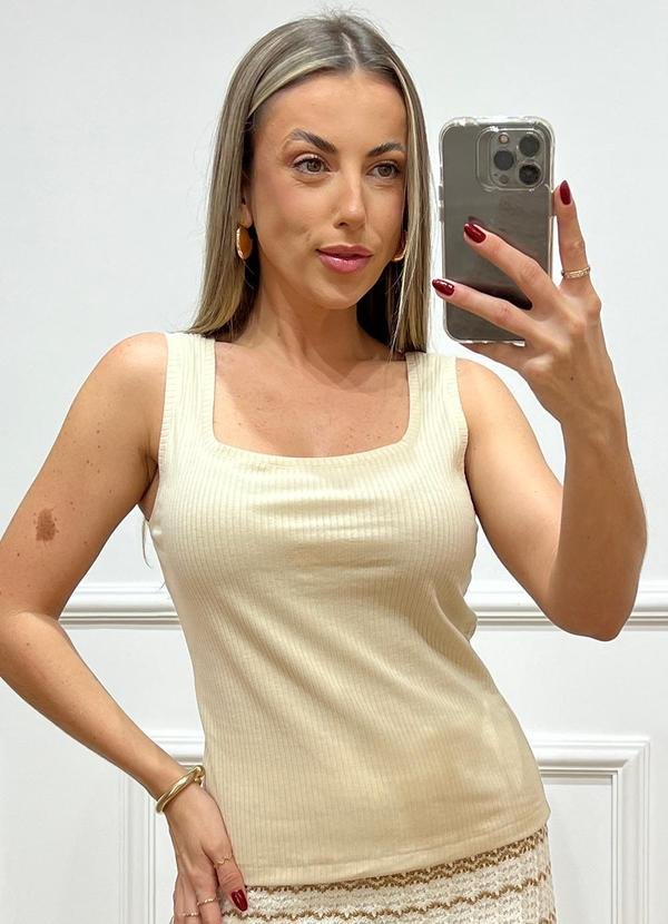 Imagem principal Blusa Regata Canelada Bege Doce Tom Doce Tom