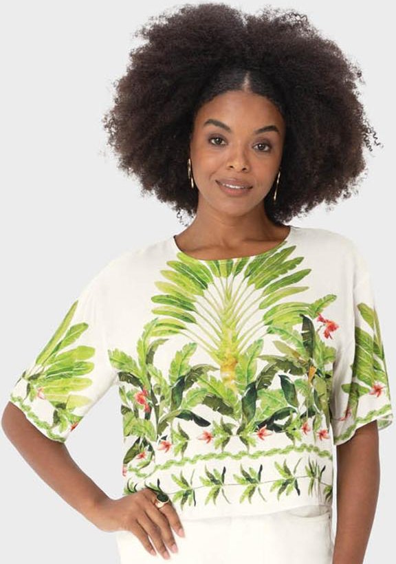 Imagem principal Blusa Verde Box Tropical em Viscose Malwee Malwee