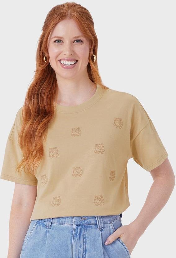 Imagem principal Camiseta Ampla Onça Pitada Bordado Cáqui Malwee Malwee