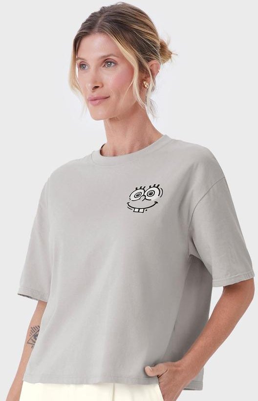 Imagem principal Camiseta Box Feminina Bob Esponja® Cinza Claro Malwee Malwee