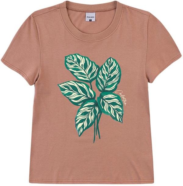 Imagem principal Camiseta Calatheas em Malha Marrom Claro Malwee Malwee