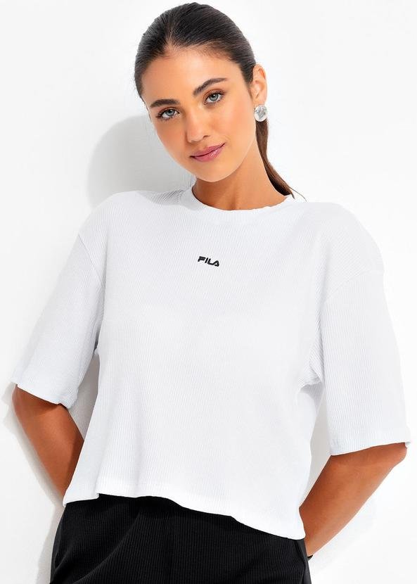 Imagem principal Camiseta Feminina Confort Canelada Branco Fila Fila