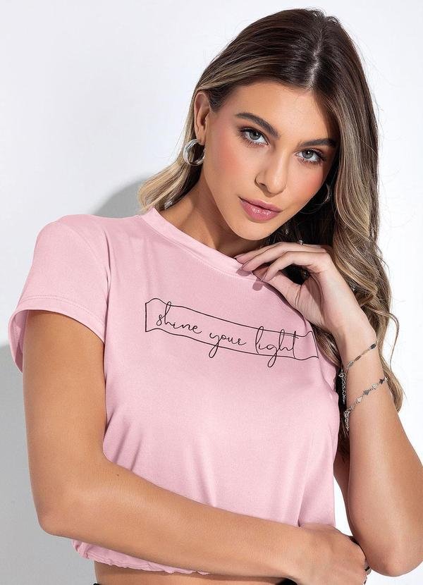 Cropped Shine Your Light em Malha de Poliéster