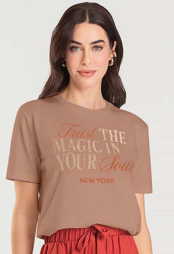 Imagem principal T-Shirt Feminina Manga Curta Marrom Dianna Dianna