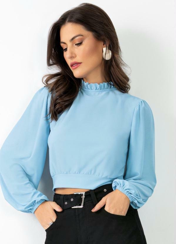 Imagem principal Blusa Azul com Manga Bufante Quintess Quintess