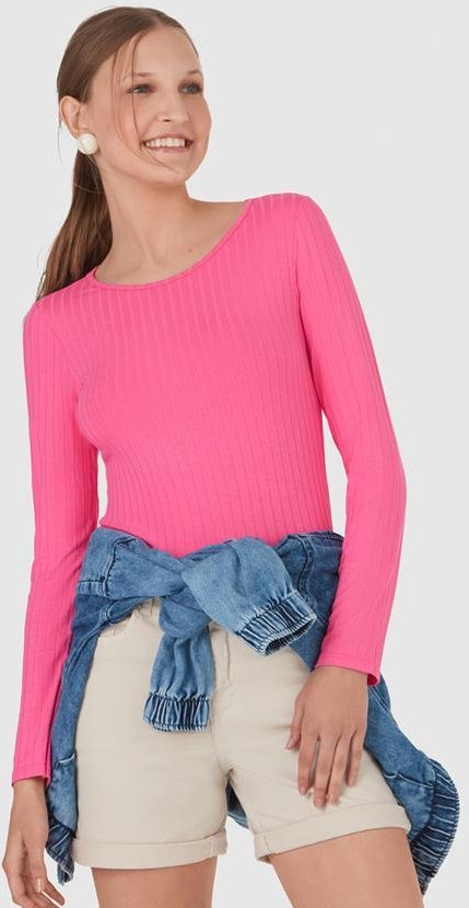 Imagem principal Blusa Básica Canelada Manga Longa Rosa Malwee Malwee