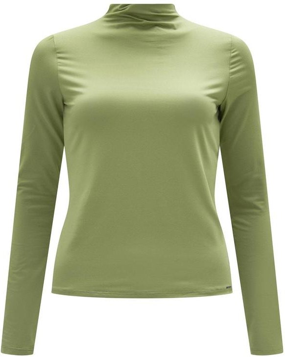 Blusa Básica com Gola Alta em Malha Verde