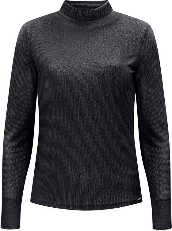 Blusa com Gola Alta em Malha Preto