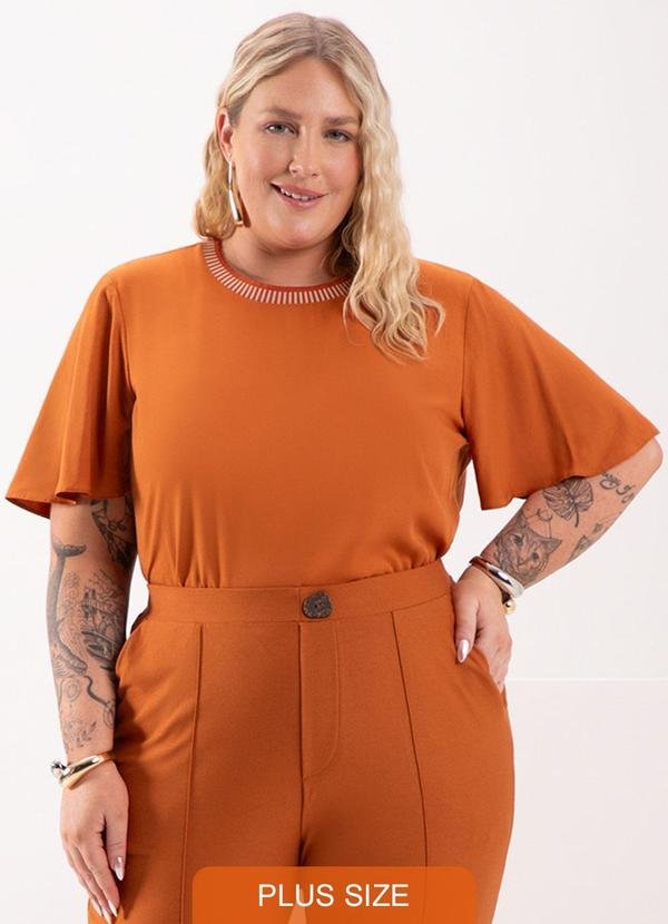 Imagem principal Blusa com Gola em Retilínea Laranja Lunender Mais Mulher Lunender Mais Mulher