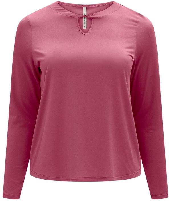 Blusa com Gola Redonda e Recorte Vermelho