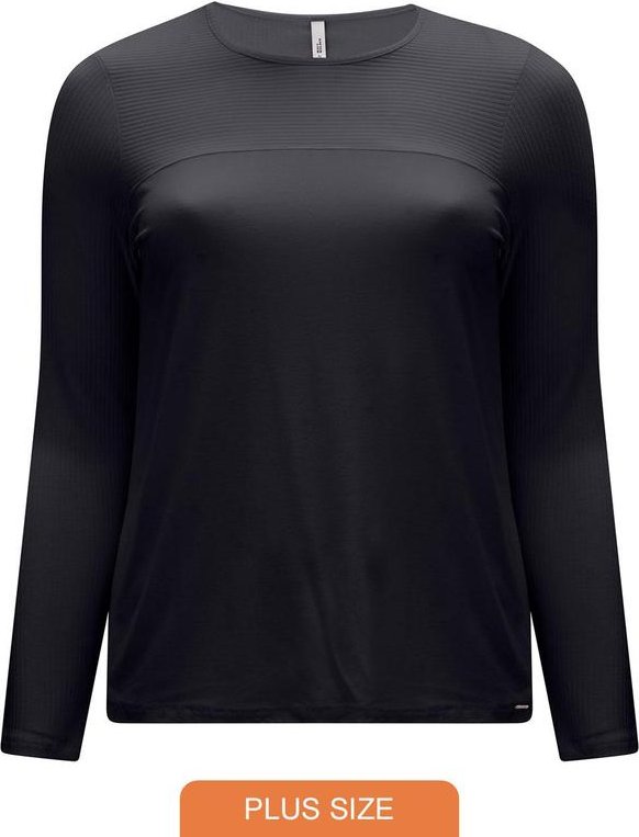 Imagem principal Blusa com Recorte e Gola Redonda Preto Lunender Mais Mulher Lunender Mais Mulher