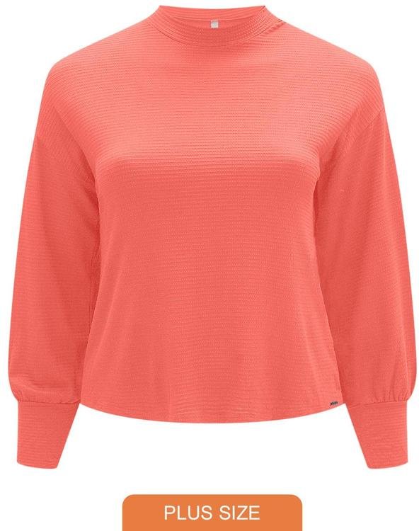Imagem principal Blusa em Malha Texturizada Laranja Lunender Mais Mulher Lunender Mais Mulher