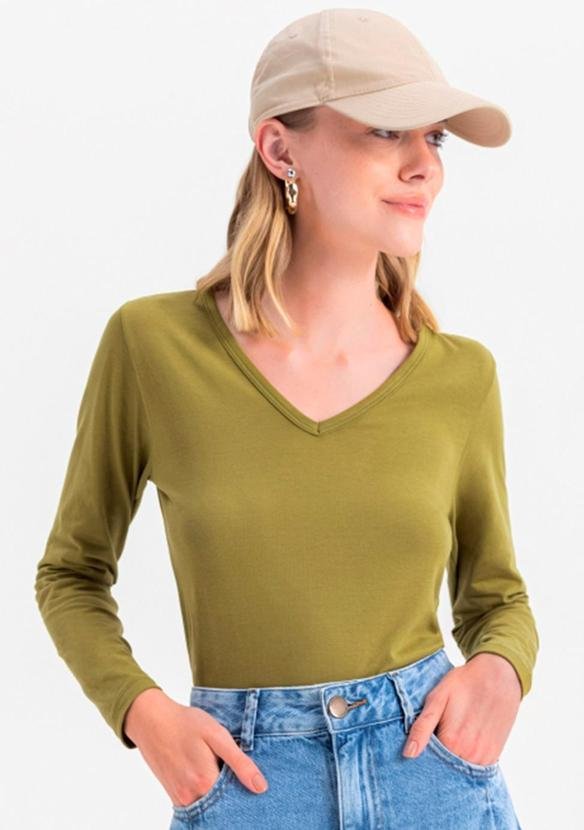Imagem principal Blusa Feminina Básica em Cotton Verde Essendi Essendi