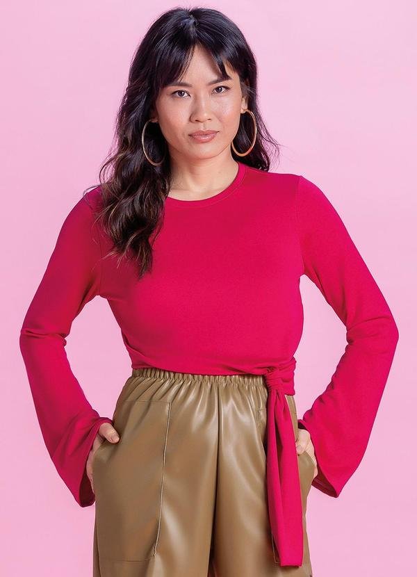 Imagem principal Blusa Feminina com Amarração Lateral Rosa Marialícia Marialícia