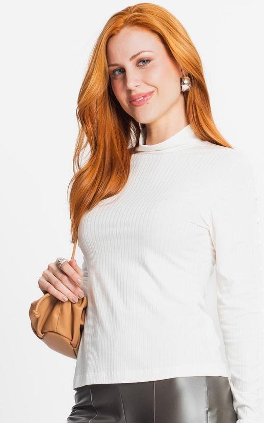Imagem principal Blusa Feminina em Ribana Canelada Bege Rovitex Rovitex