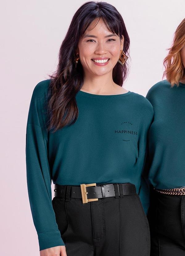 Imagem principal Blusa Feminina Happiness Azul Marialícia Marialícia