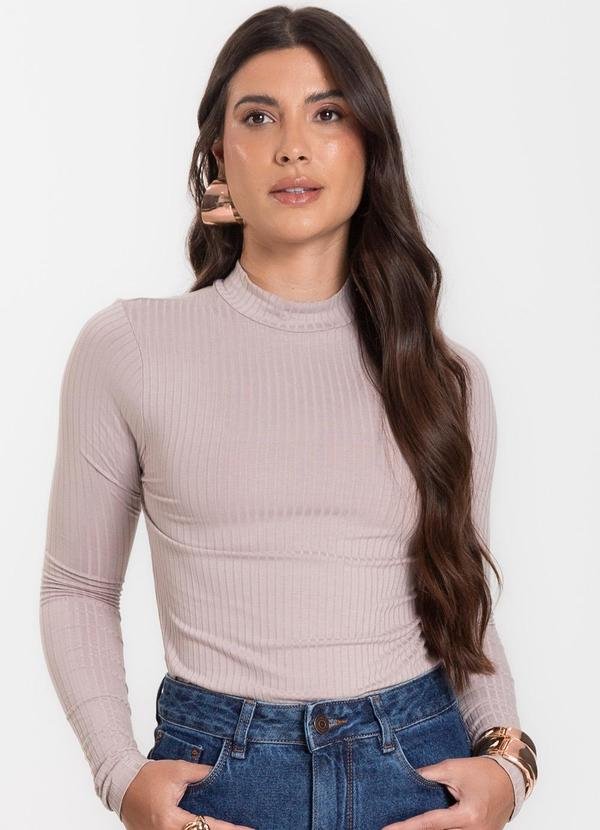 Imagem principal Blusa Manga Longa Feminina Canelada Bege Select Select