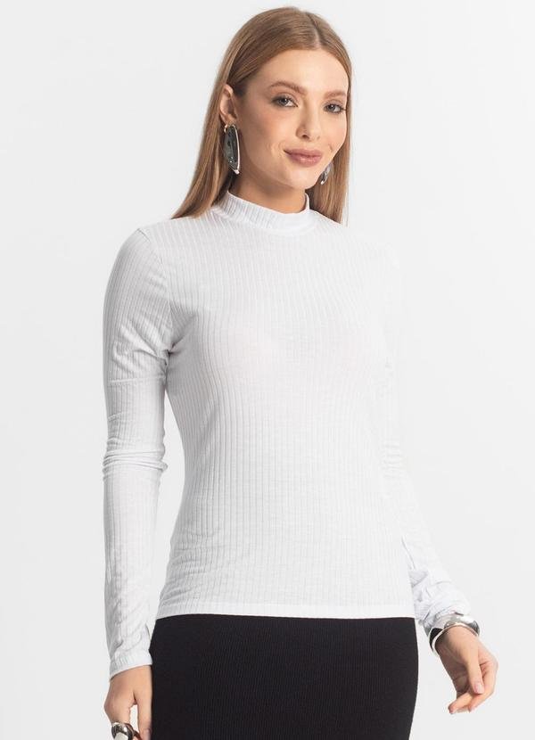 Imagem principal Blusa Manga Longa Feminina Canelada Branco Select Select