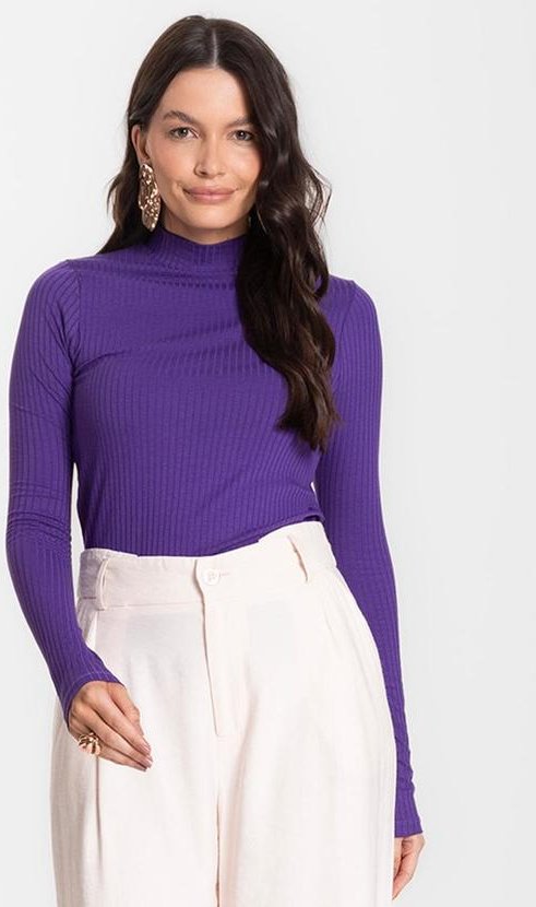 Imagem principal Blusa Manga Longa Feminina Canelada Roxo Select Select