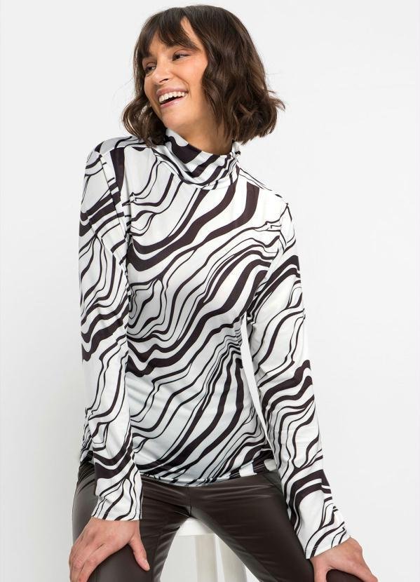 Imagem principal Blusa Manga Longa New Waves Preto e Branco bonprix bonprix