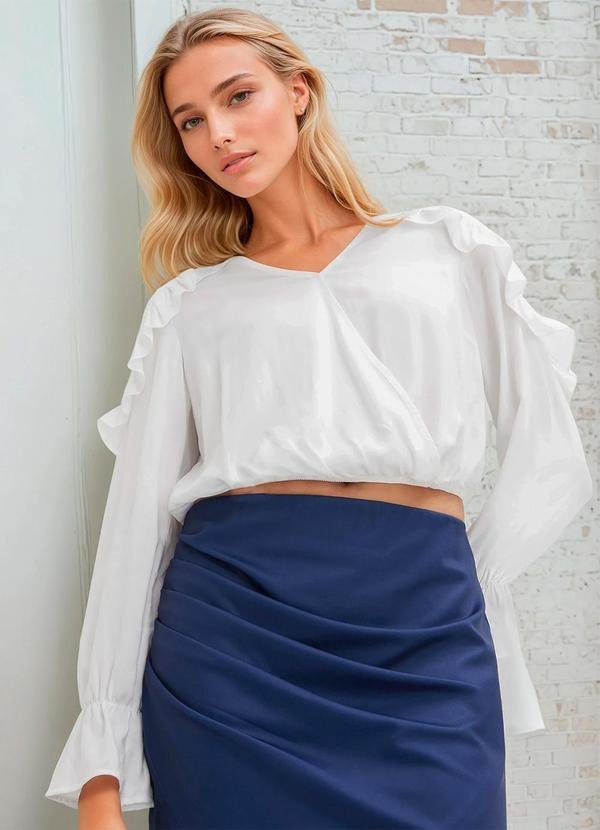 Imagem principal Blusa Off White em Viscose Plana bonprix bonprix